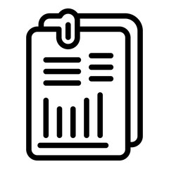Poster - Report document icon. Outline report document vector icon for web design isolated on white background