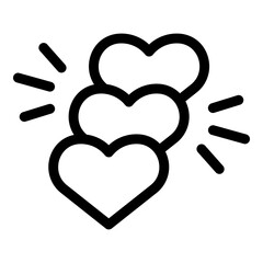 Poster - Hearts ranking icon. Outline Hearts ranking vector icon for web design isolated on white background