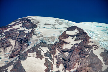 Sticker - Mount Rainier with snow on a wondeful summer day