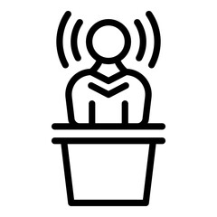 Poster - Social speaker icon. Outline Social speaker vector icon for web design isolated on white background