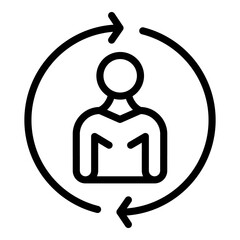 Poster - Change manager icon. Outline Change manager vector icon for web design isolated on white background