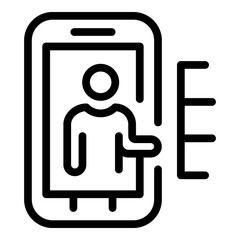 Poster - smartphone online manager icon. outline smartphone online manager vector icon for web design isolate