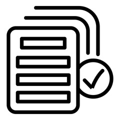 Poster - Approved documents icon. Outline Approved documents vector icon for web design isolated on white background