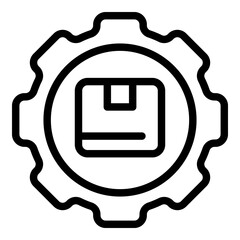 Poster - Parcel gear shipping icon. Outline Parcel gear shipping vector icon for web design isolated on white background
