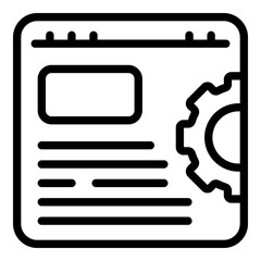 Poster - Web page gear icon. Outline Web page gear vector icon for web design isolated on white background