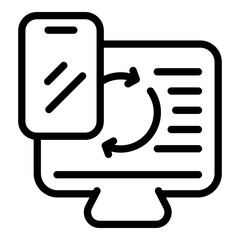 Poster - Smartphone pc update icon. Outline Smartphone pc update vector icon for web design isolated on white background
