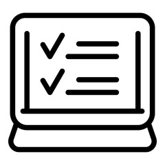 Poster - Online task icon. Outline Online task vector icon for web design isolated on white background