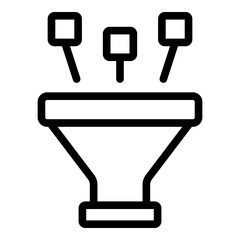 Poster - Clients funnel icon. Outline clients funnel vector icon for web design isolated on white background