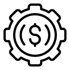 Poster - Money gear icon. Outline money gear vector icon for web design isolated on white background