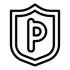 Poster - parking indicator icon. outline parking indicator vector icon for web design isolated on white backg