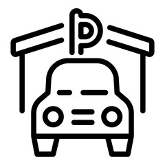 Poster - Car parking lot icon. Outline car parking lot vector icon for web design isolated on white background