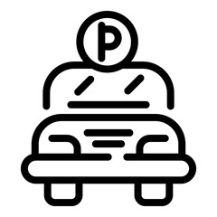 Poster - Drive parking icon. Outline drive parking vector icon for web design isolated on white background