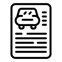Poster - Car parking ticket icon. Outline car parking ticket vector icon for web design isolated on white background