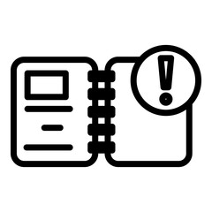 Poster - Technical book icon. Outline technical book vector icon for web design isolated on white background