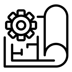 Poster - technical instructions icon. outline technical instructions vector icon for web design isolated on w