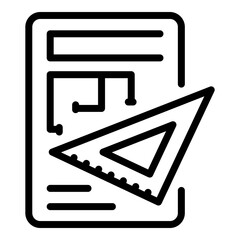 Poster - Architectural edit icon. Outline architectural edit vector icon for web design isolated on white background