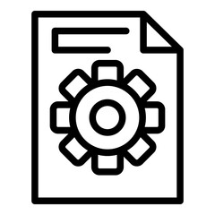 Poster - Gear sheet icon. Outline gear sheet vector icon for web design isolated on white background
