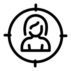 Poster - target profile icon. outline target profile vector icon for web design isolated on white background