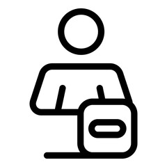 Poster - Reject user icon. Outline reject user vector icon for web design isolated on white background