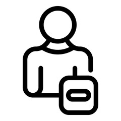 Poster - male user delete icon. outline male user delete vector icon for web design isolated on white backgro
