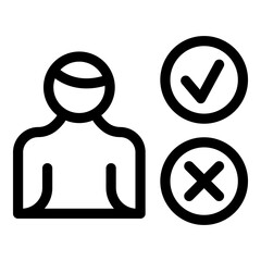 Poster - Add remove user icon. Outline add remove user vector icon for web design isolated on white background