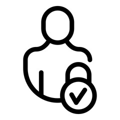 Poster - Blocked user icon. Outline blocked user vector icon for web design isolated on white background