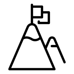 Poster - Mountain strategy icon. Outline mountain strategy vector icon for web design isolated on white background