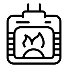 Poster - Fireplace lounge icon. Outline fireplace lounge vector icon for web design isolated on white background