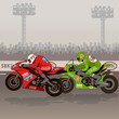 Two vector motorcyclists
