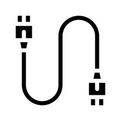 Poster - electonic cord computer detail glyph icon vector. electonic cord computer detail sign. isolated symbol illustration