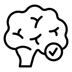 Poster - Brain protected icon. Outline Brain protected vector icon for web design isolated on white background