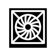Poster - system fan computer component glyph icon vector. system fan computer component sign. isolated symbol illustration