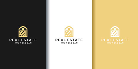 Sticker - Letter an home logo for real estate