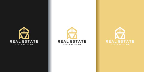 Canvas Print - Letter az home logo for real estate