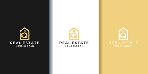 Sticker - Letter aq home logo for real estate