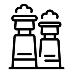 Poster - Smoke chimney icon. Outline smoke chimney vector icon for web design isolated on white background