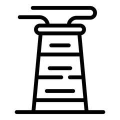 Poster - Refinery chimney icon. Outline Refinery chimney vector icon for web design isolated on white background