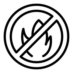 Poster - No fire forest icon. Outline no fire forest vector icon for web design isolated on white background