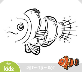 Wall Mural - Numbers game, education dot to dot game for kids, Clown fish