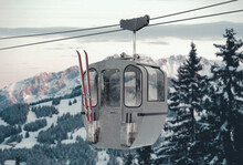 Vintage Gondola With Ski