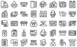 Digital printing icons set. Outline set of digital printing vector icons for web design isolated on white background