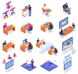 Poster - Remote Working Icons Set