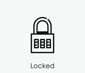 Poster - Locked vector icon.  Editable stroke. Linear style sign for use on web design and mobile apps, logo. Symbol illustration. Pixel vector graphics - Vector