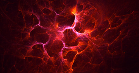 Poster - 3d rendering abstract multicolor fractal light background