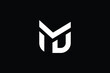 MD logo letter design on luxury background. DM logo monogram initials letter concept. MD icon logo design. DM elegant and Professional letter icon design on black background. M D DM MD
