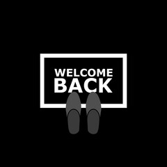 Wall Mural - Welcome Back icon isolated on dark background