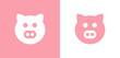 Pig icon vector. Pink piglet sign for pork bacon meat.