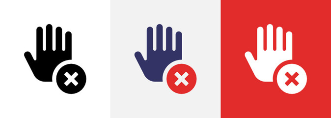 Poster - Hand stop, no entry. Prohibition sign vector illustration.