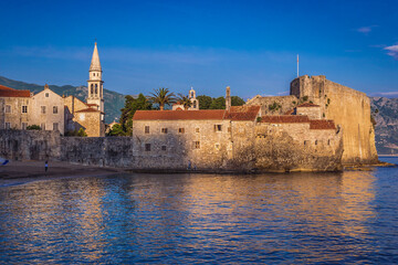 Wall Mural - Old Town of Budva town located on a Adriatic coast, Montenegro