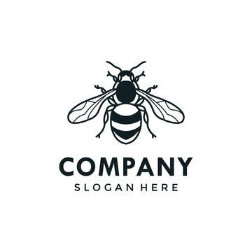 Wool carder Bee type bee logo template